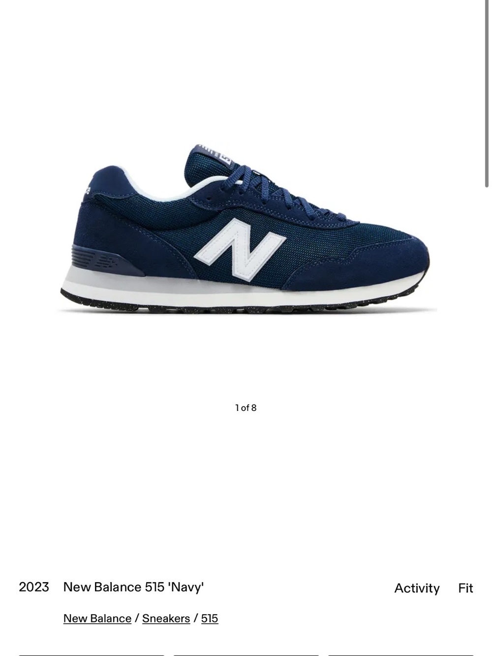 BNWT New Balance Navy and White Retro Runner